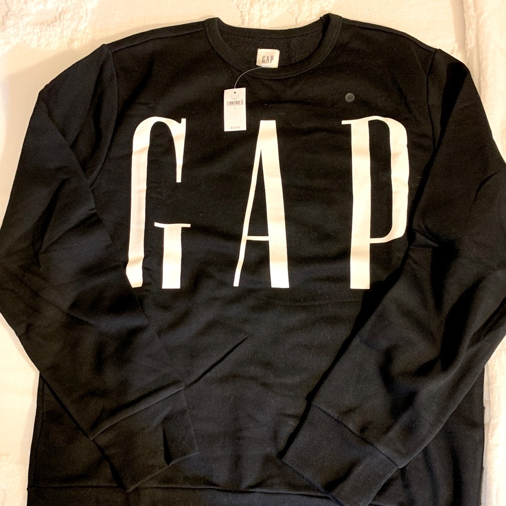 Gap Black Crewneck Logo Sweater